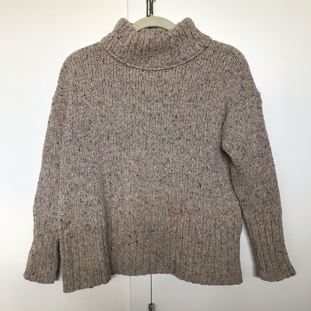 J.Crew Mockneck Donegal Cream Wool Sweater